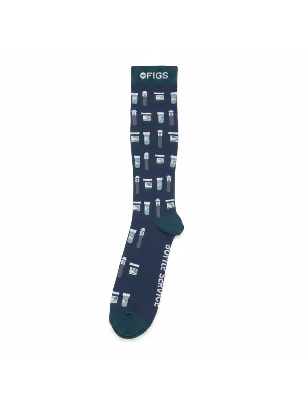 1 Pair FIGS Compression Navy Blue Socks Size L